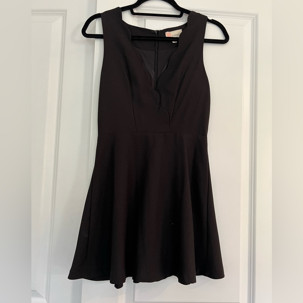 Black L’Atiste by Amy Dress with Scallop V Neckline